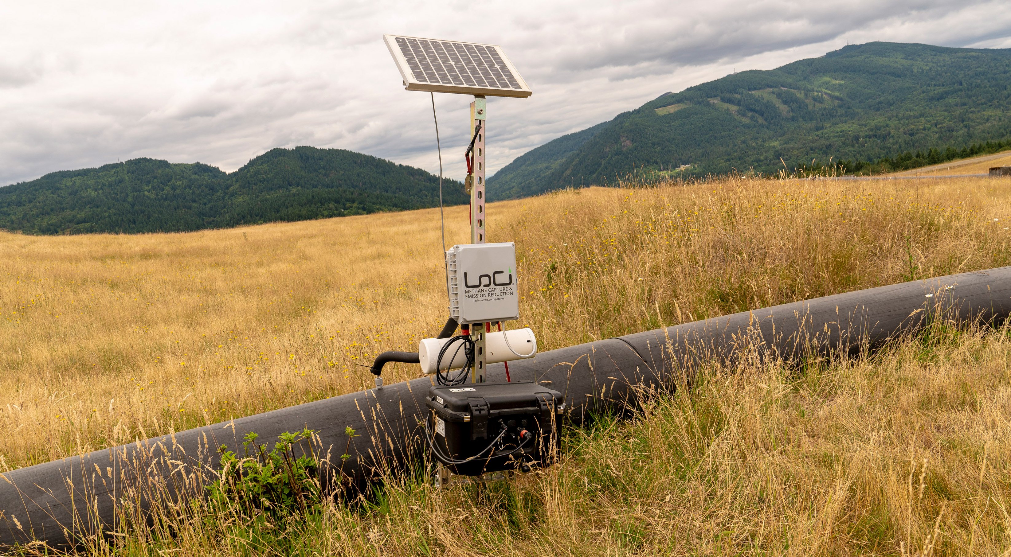 LoCI Sentry installed on a landfill header
